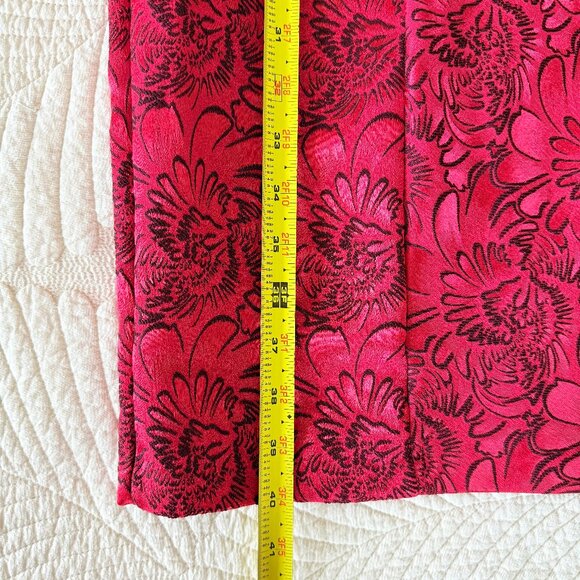 Connected Apparel Sexy Red Floral Cocktail Party Midi Dress Size 16 - Picture 9 of 13